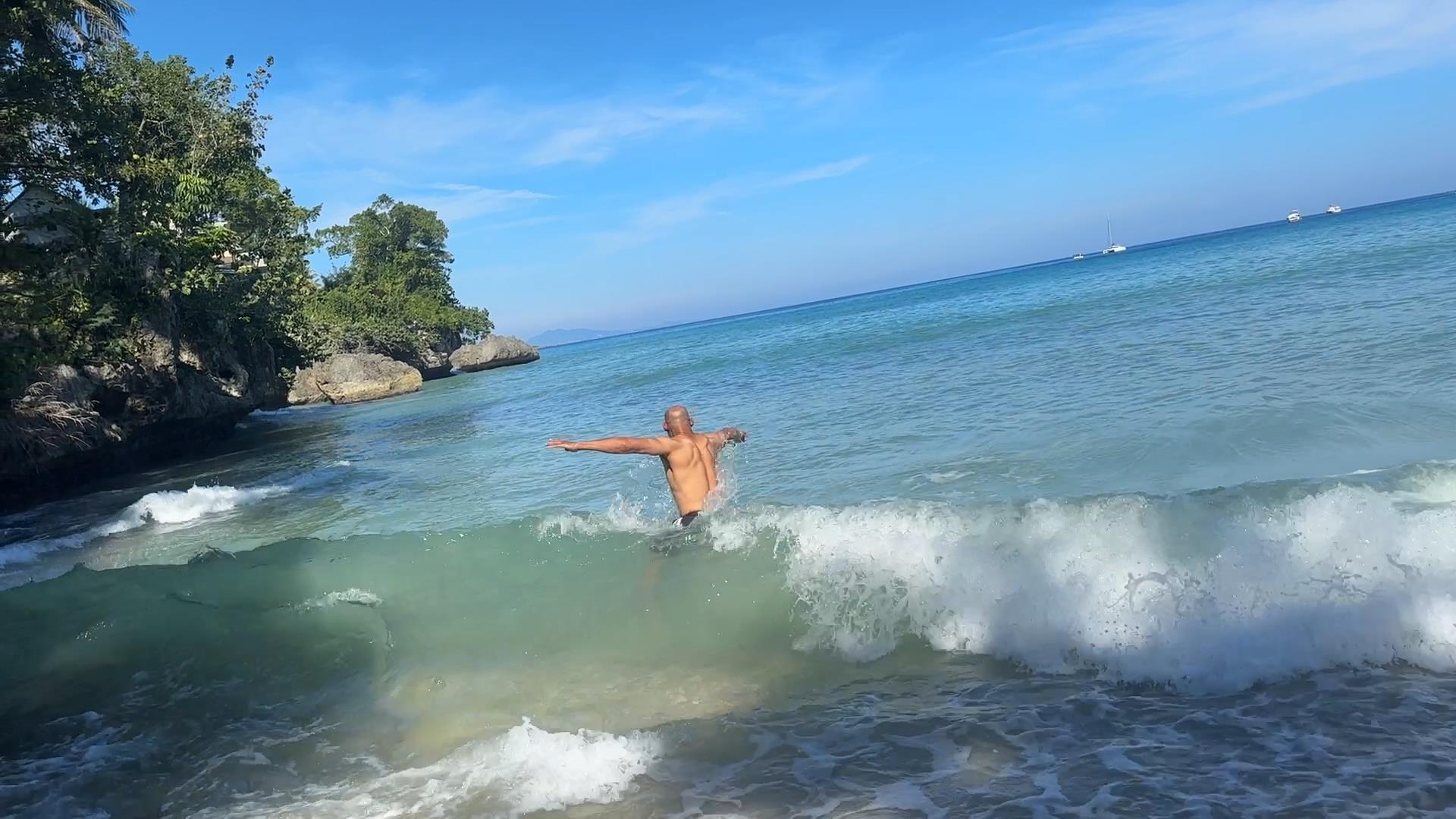 Waves crashing—my near-drowning moment